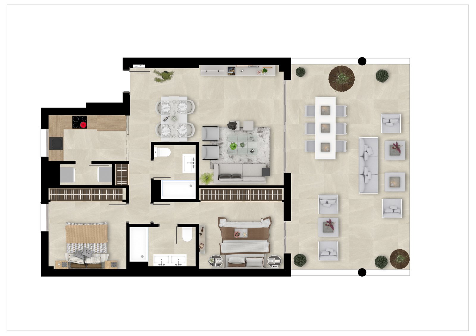 3 Bed, 2 Bath, ApartmentFor Sale, Mijas, Malaga