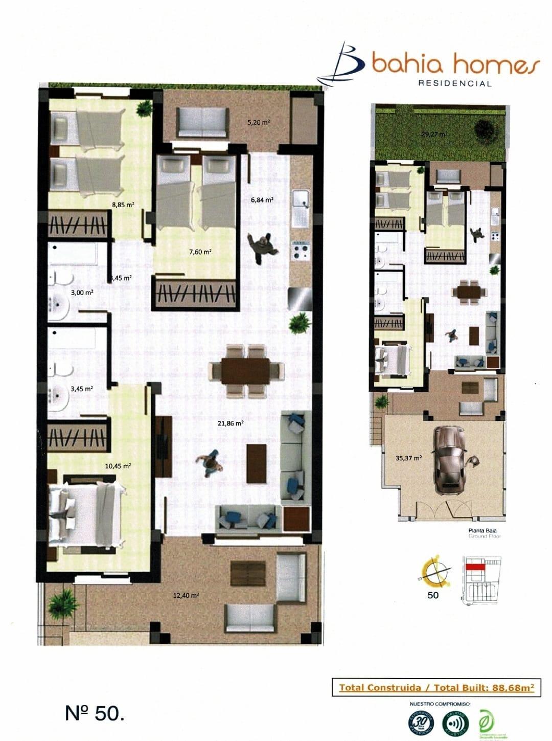 3 Bed, 2 Bath, ApartmentFor Sale, Pilar De La Horadada, Alicante