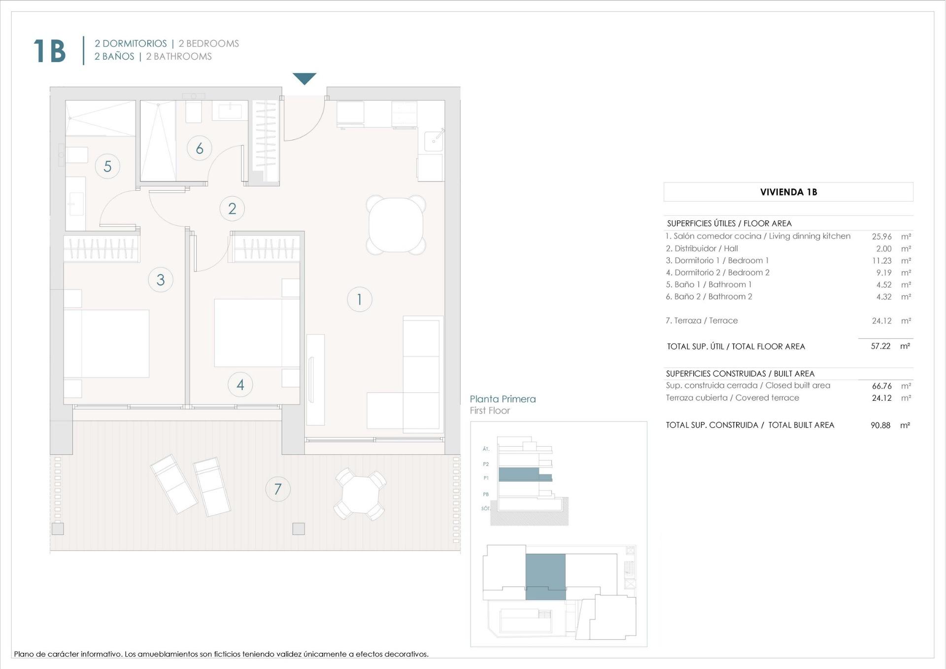 2 Bed, 2 Bath, ApartmentFor Sale, Benijofar, Alicante