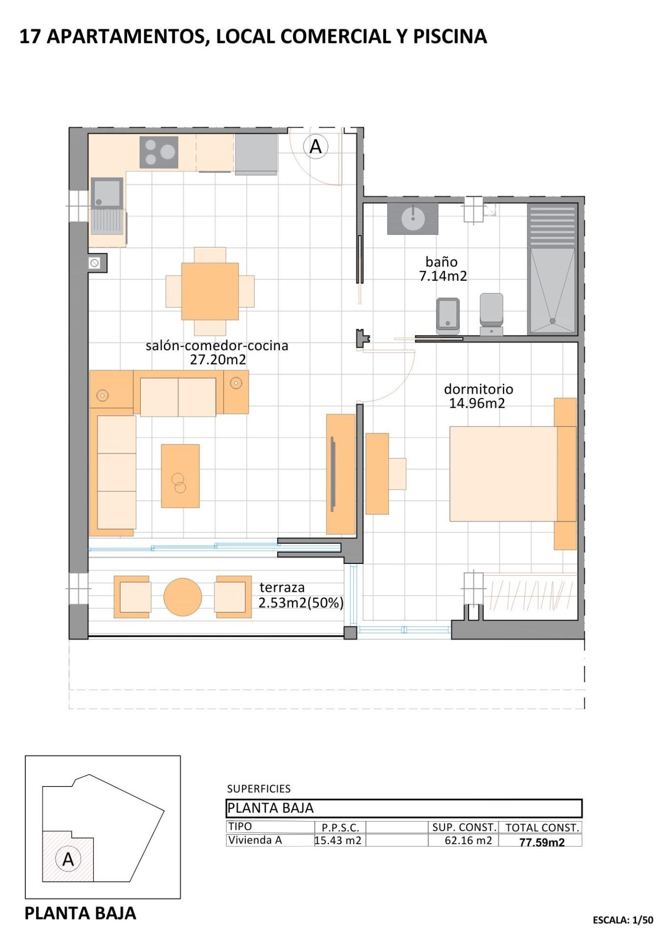 1 Bed, 1 Bath, ApartmentFor Sale, San Pedro Del Pinatar, Murcia