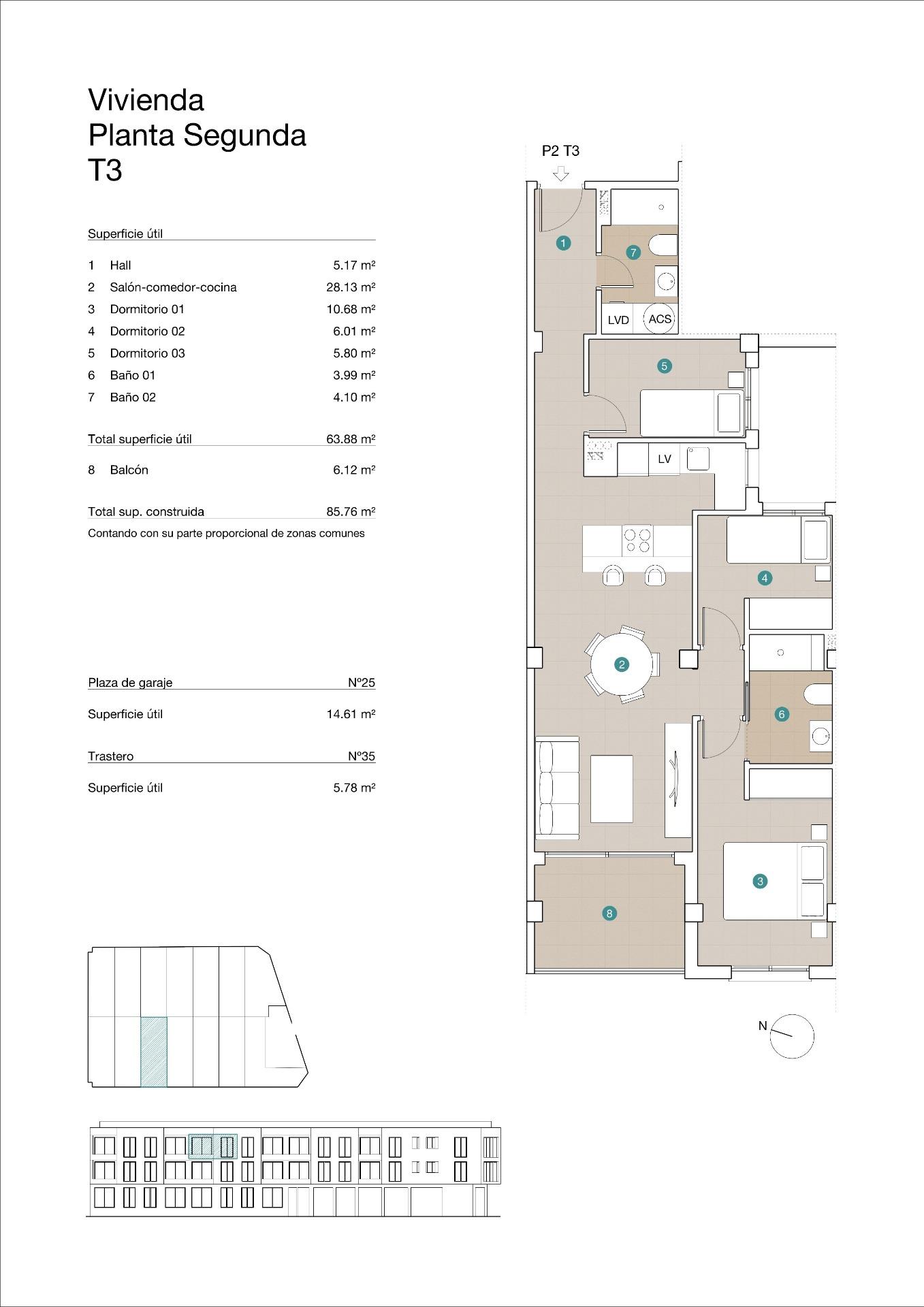 3 Bed, 2 Bath, ApartmentFor Sale, Jacarilla, Costa Blanca