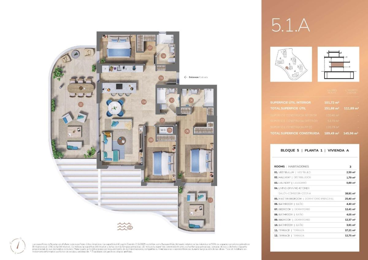 3 Bed, 3 Bath, ApartmentFor Sale, Mijas, Costa del Sol