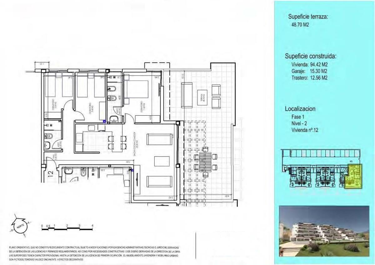 3 Bed, 2 Bath, ApartmentFor Sale, Vera, Costa Almeria