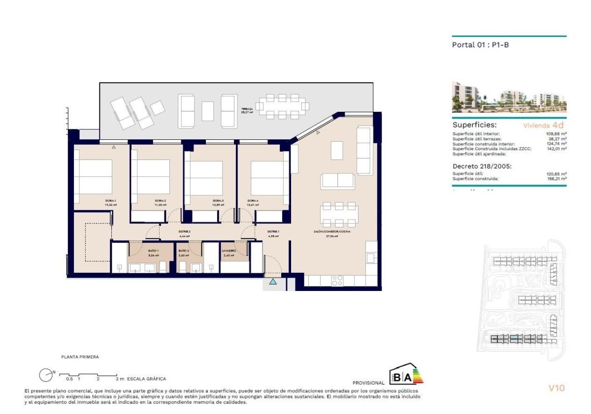 4 Bed, 2 Bath, ApartmentFor Sale, Almerimar, Costa Almeria