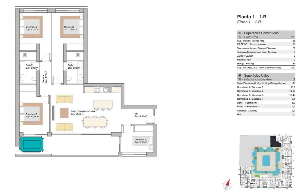 4 Bed, 2 Bath, ApartmentFor Sale, San Pedro de Alcantara, Costa del Sol