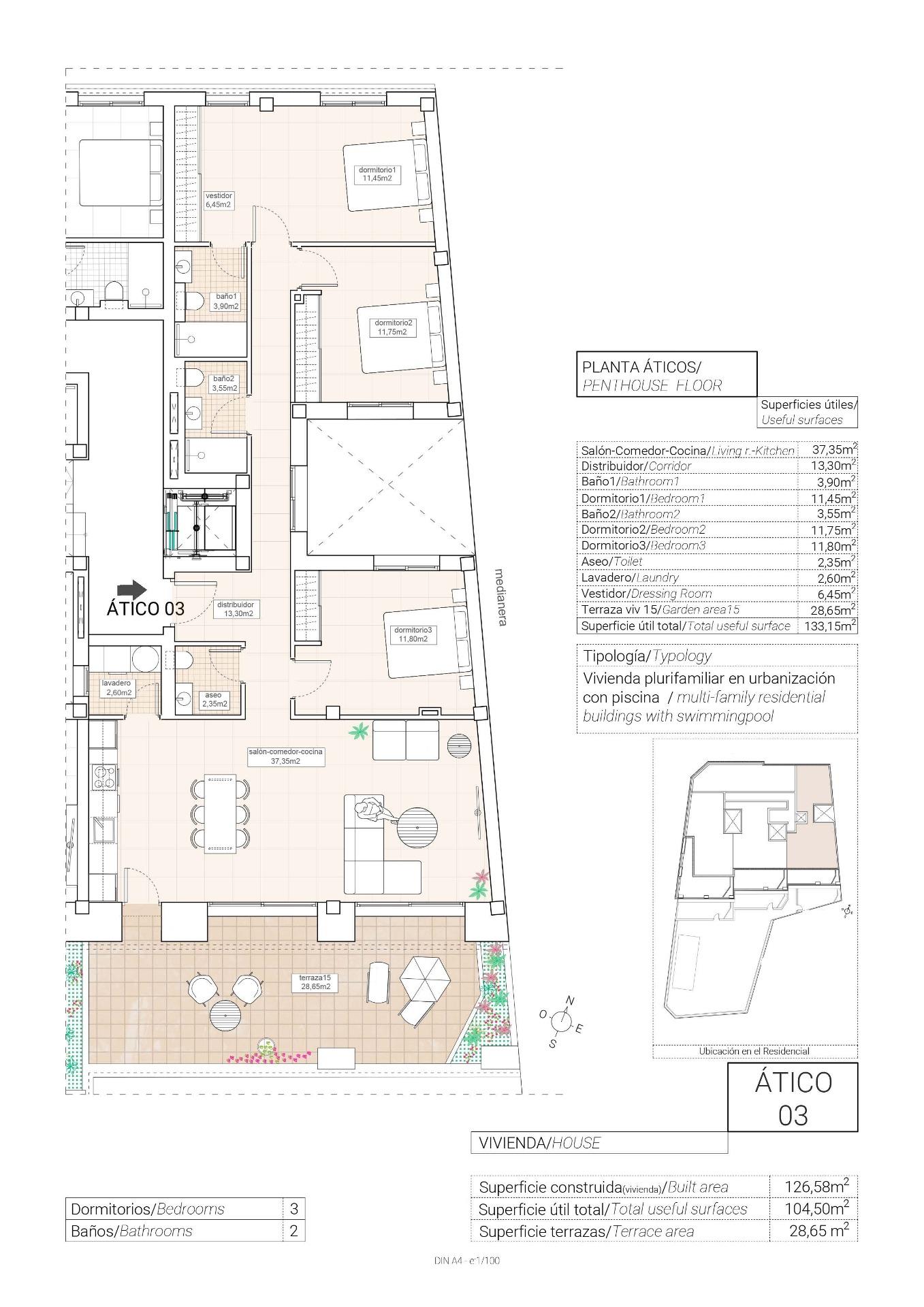 3 Bed, 2 Bath, ApartmentFor Sale, Hondon De Las Nieves, Alicante