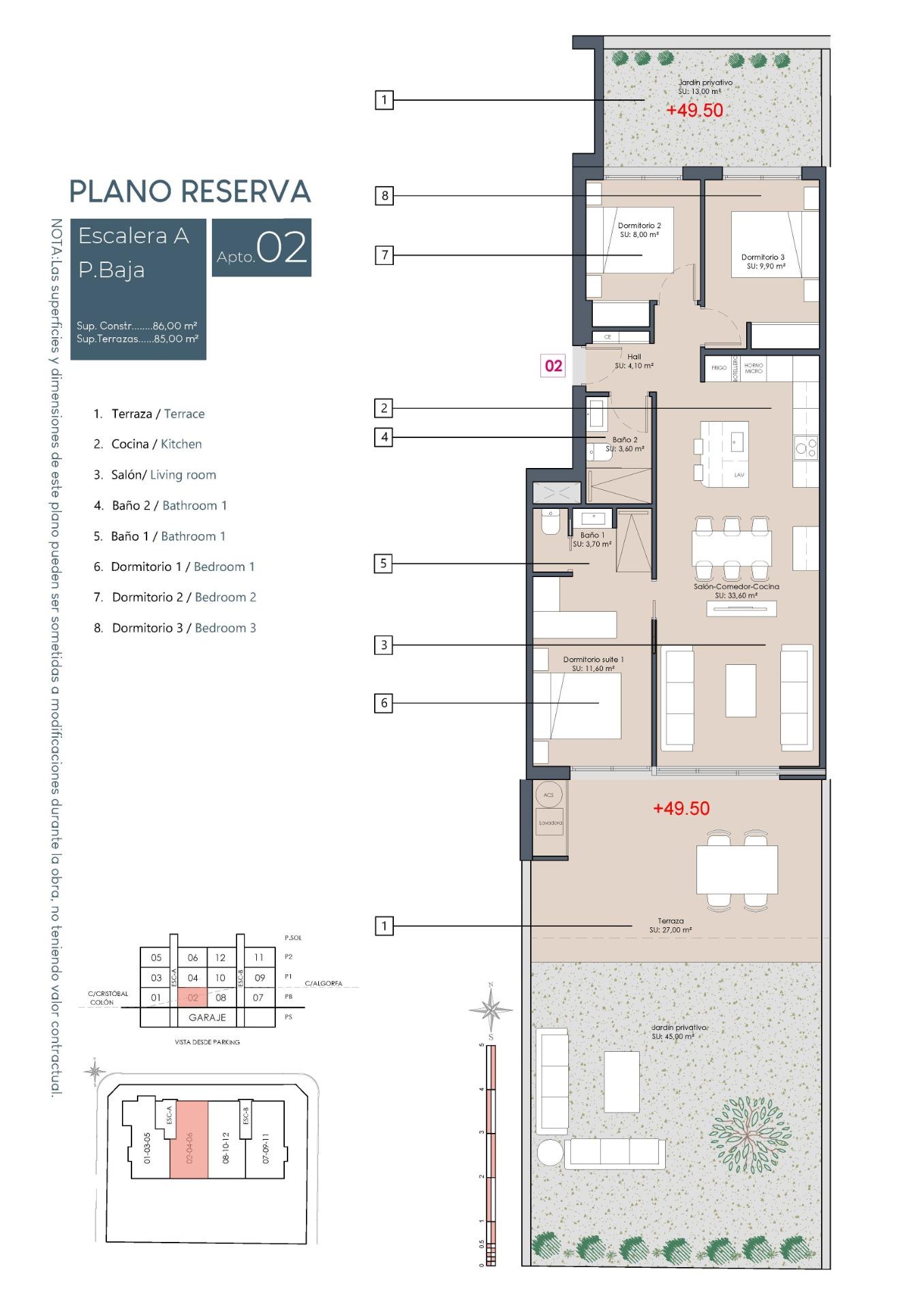 3 Bed, 2 Bath, ApartmentFor Sale, Benijofar, Alicante