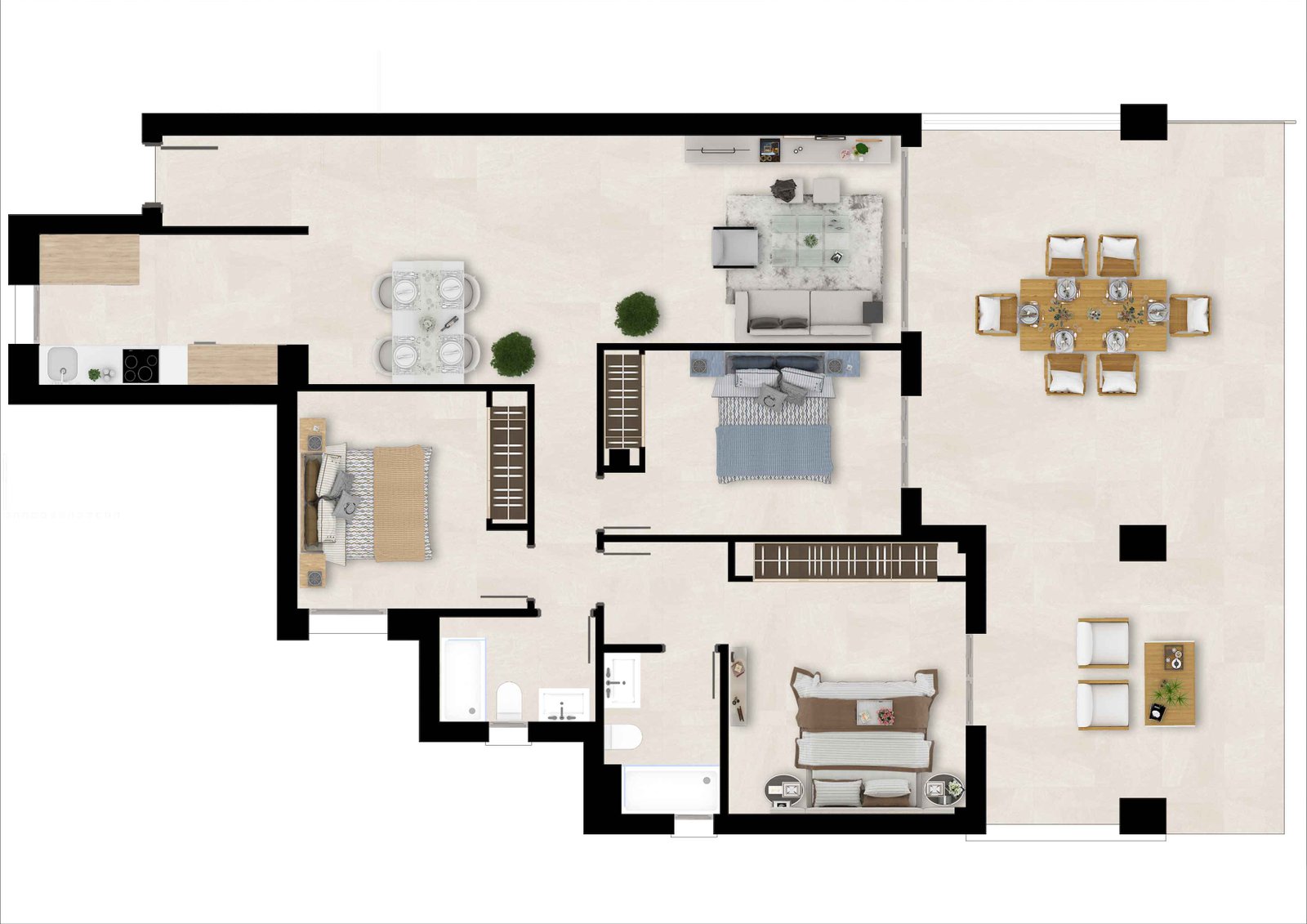 3 Bed, 2 Bath, ApartmentFor Sale, Estepona, Malaga