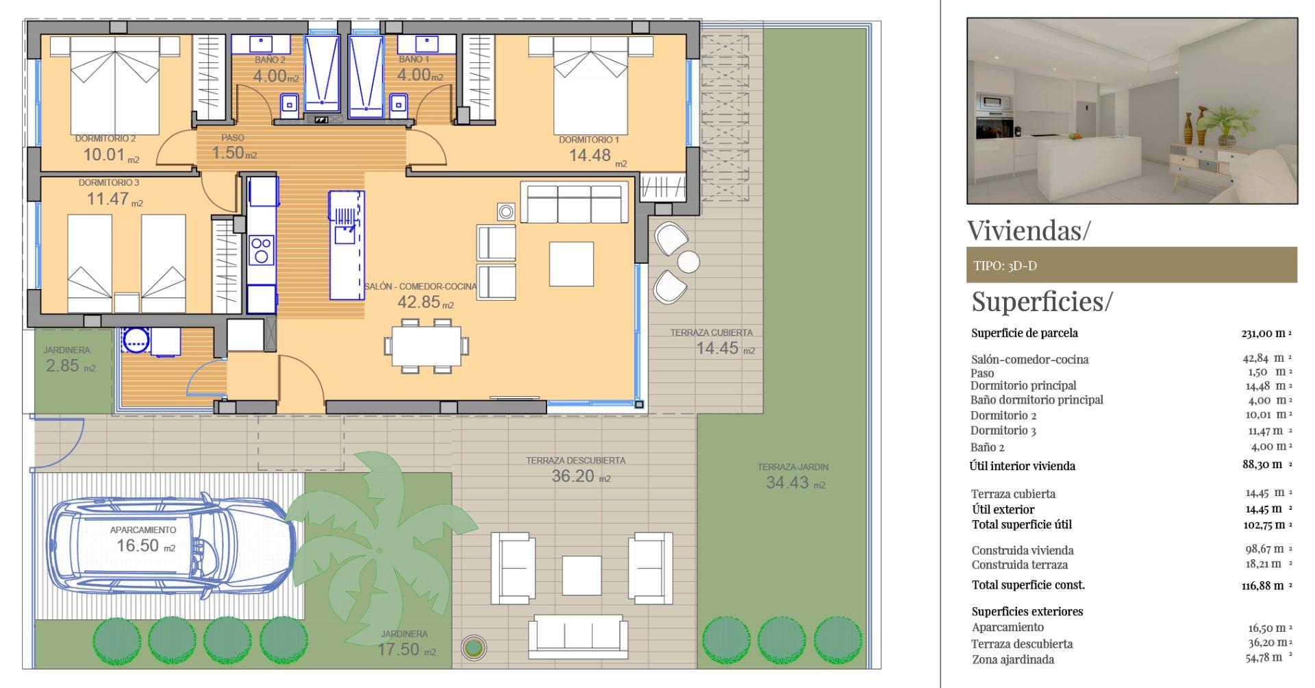 3 Bed, 2 Bath, HouseFor Sale, Polop, Alicante