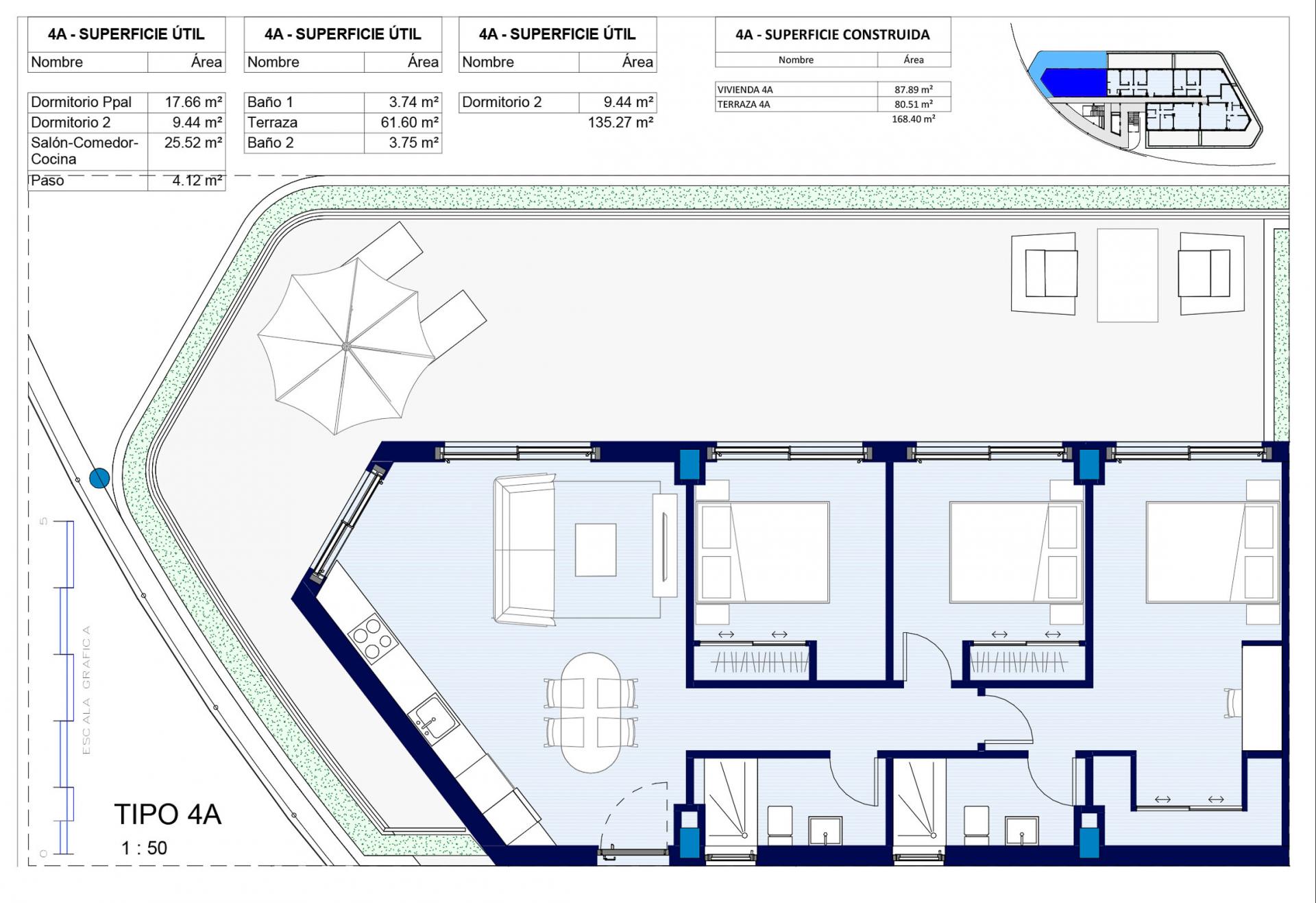 3 Bed, 2 Bath, ApartmentFor Sale, Alfas del Pi, Alicante