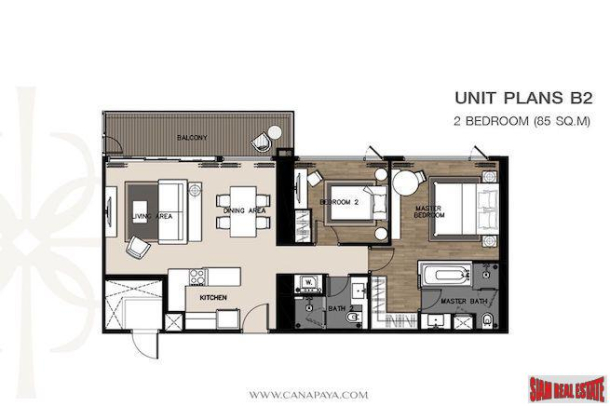 2 Bed, 2 Bath, ApartmentFor Sale, Rama 3, Bangkok