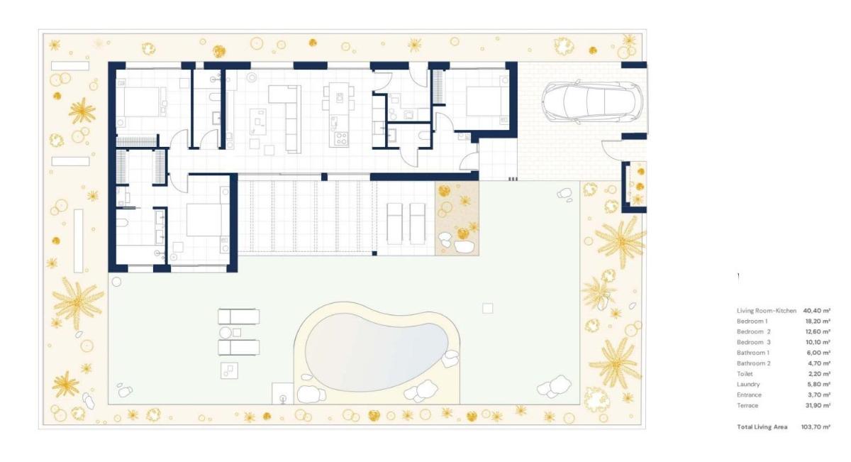 3 Bed, 2 Bath, HouseFor Sale, Altaona Golf, Murcia