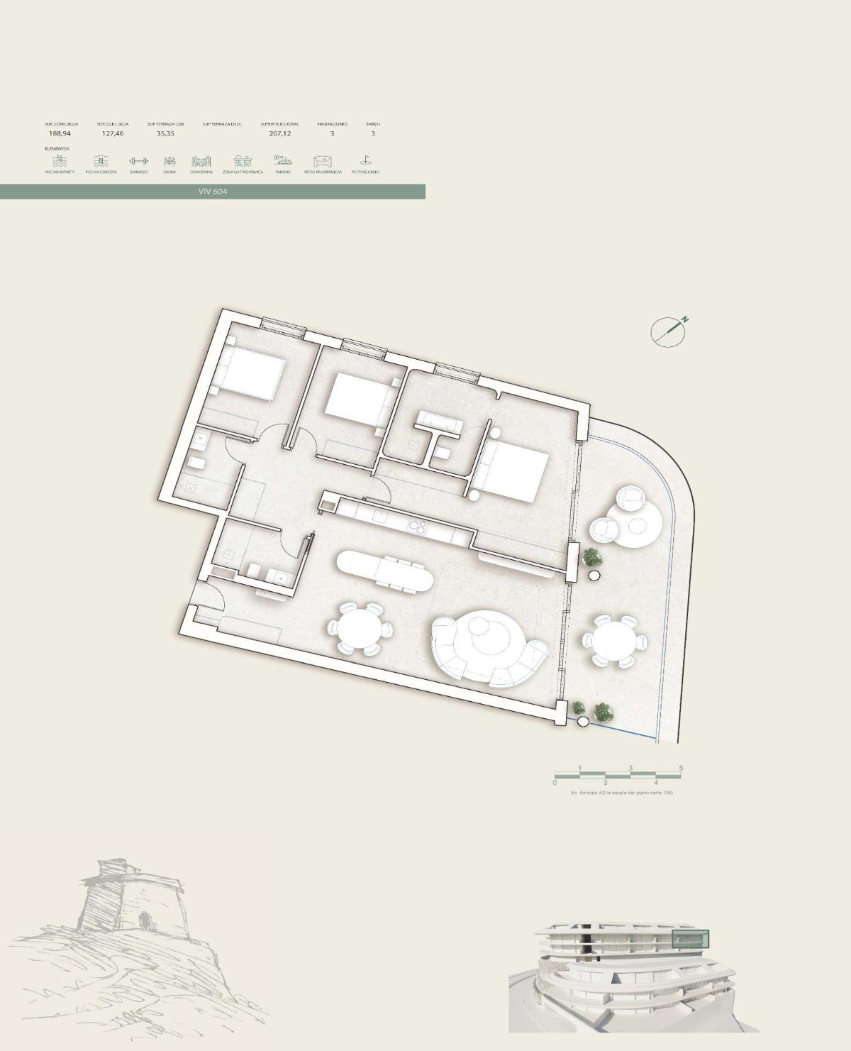 3 Bed, 3 Bath, ApartmentFor Sale, Fuengirola, Costa del Sol