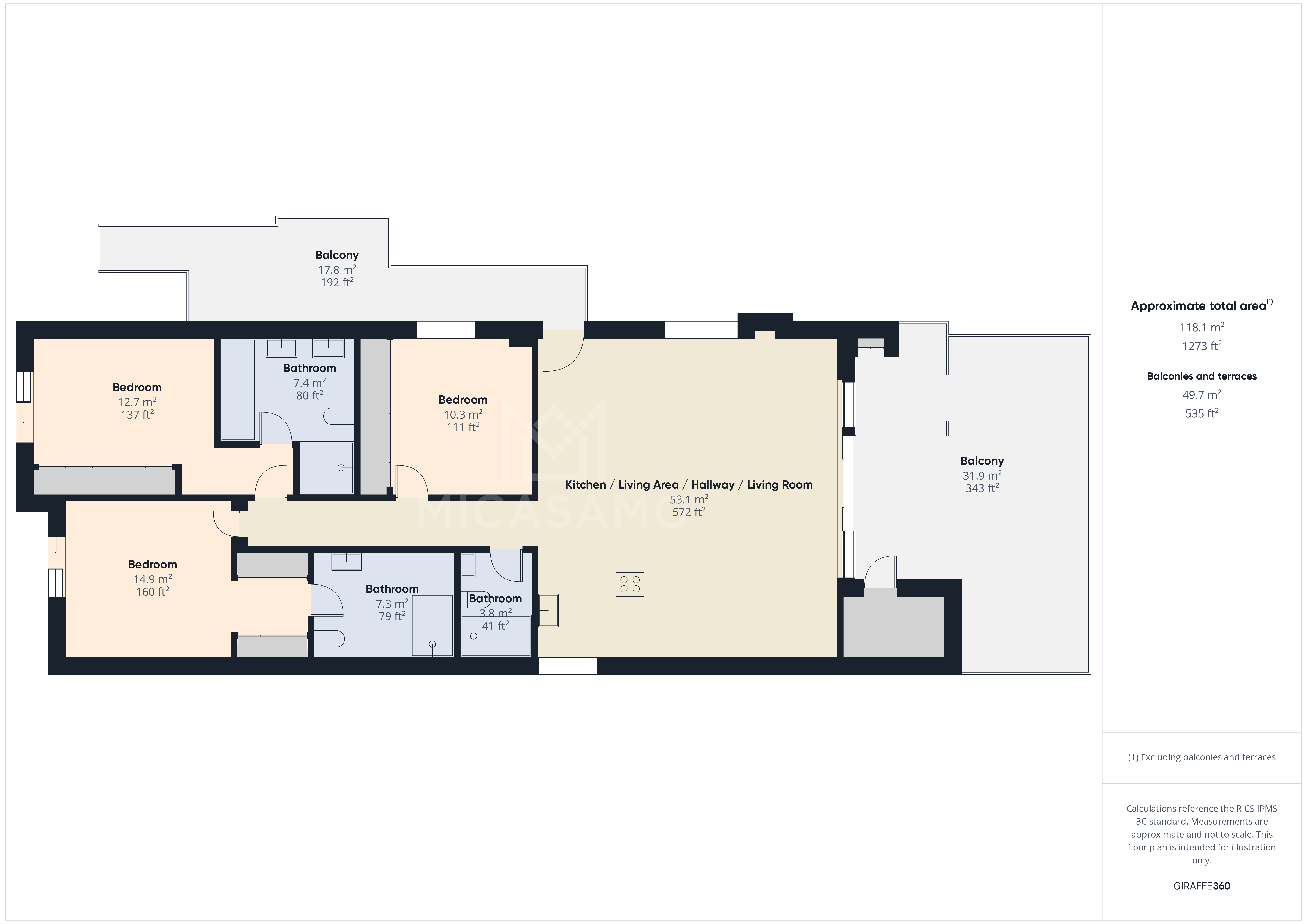 3 Bed, 3 Bath, ApartmentFor Sale, La Manga Club, Murcia