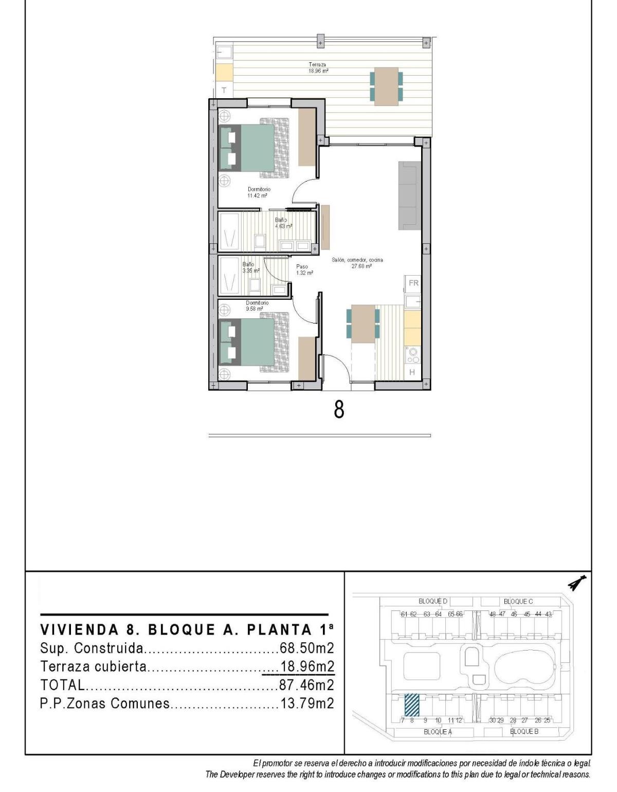 2 Bed, 2 Bath, ApartmentFor Sale, San Cayetano, Murcia