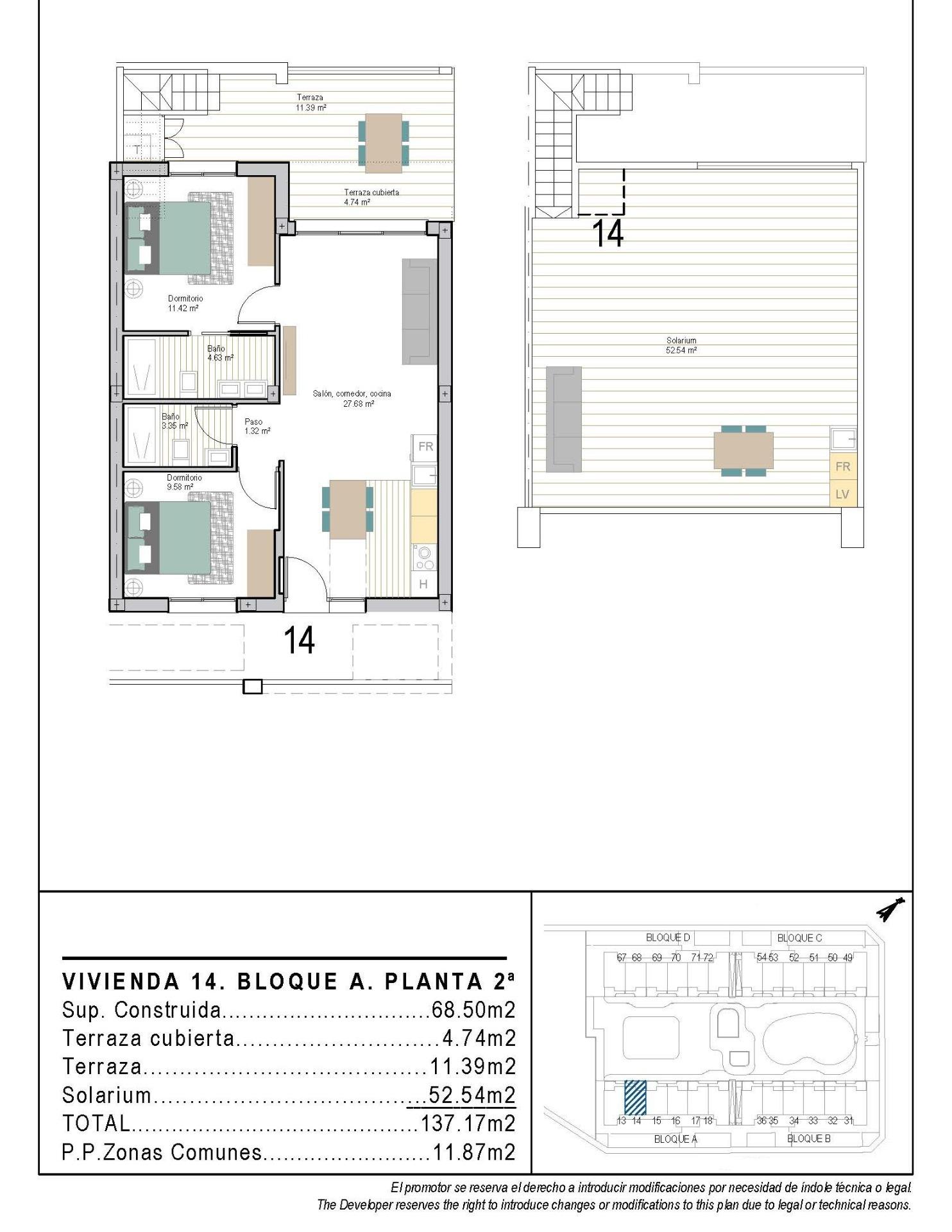 2 Bed, 2 Bath, ApartmentFor Sale, Torre Pacheco, Murcia