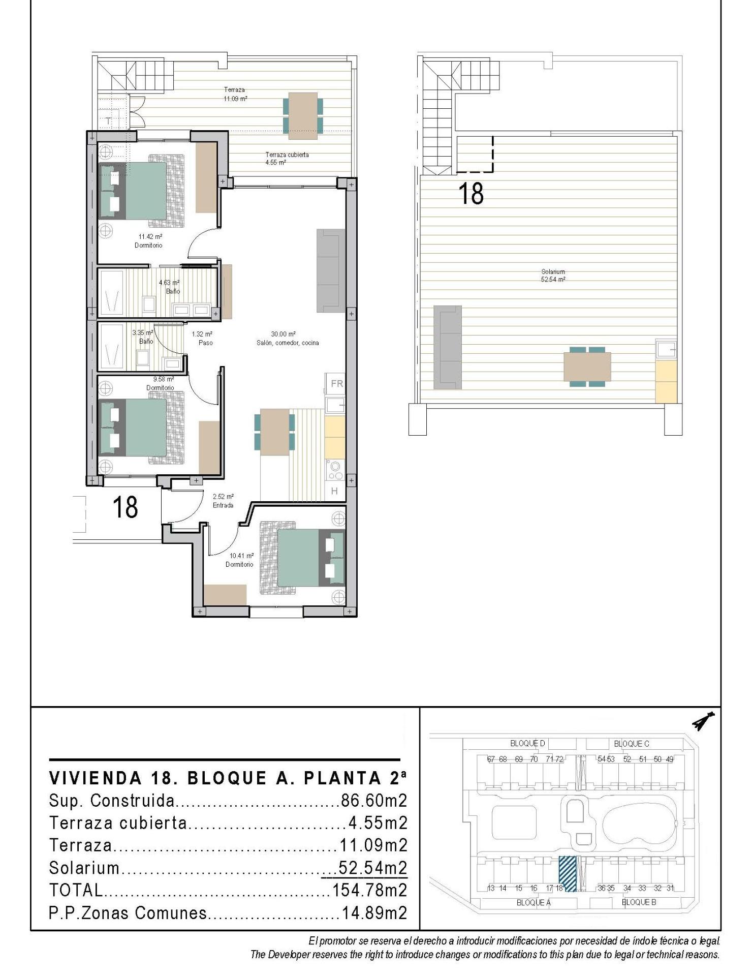 3 Bed, 2 Bath, ApartmentFor Sale, Torre Pacheco, Murcia