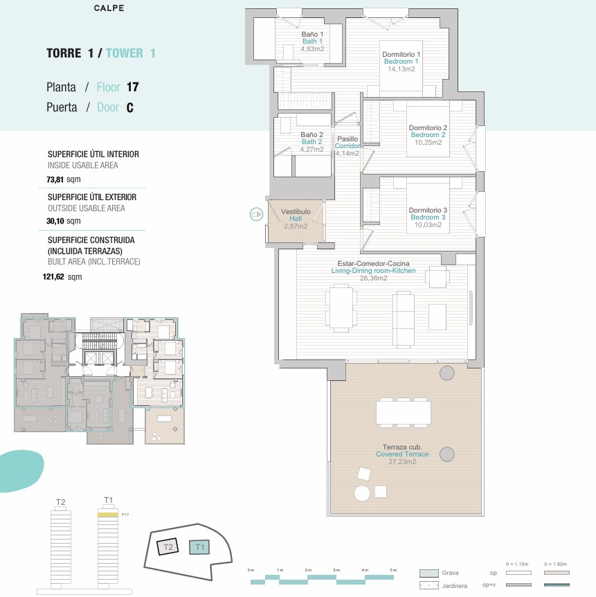 3 Bed, 2 Bath, ApartmentFor Sale, Calpe, Alicante