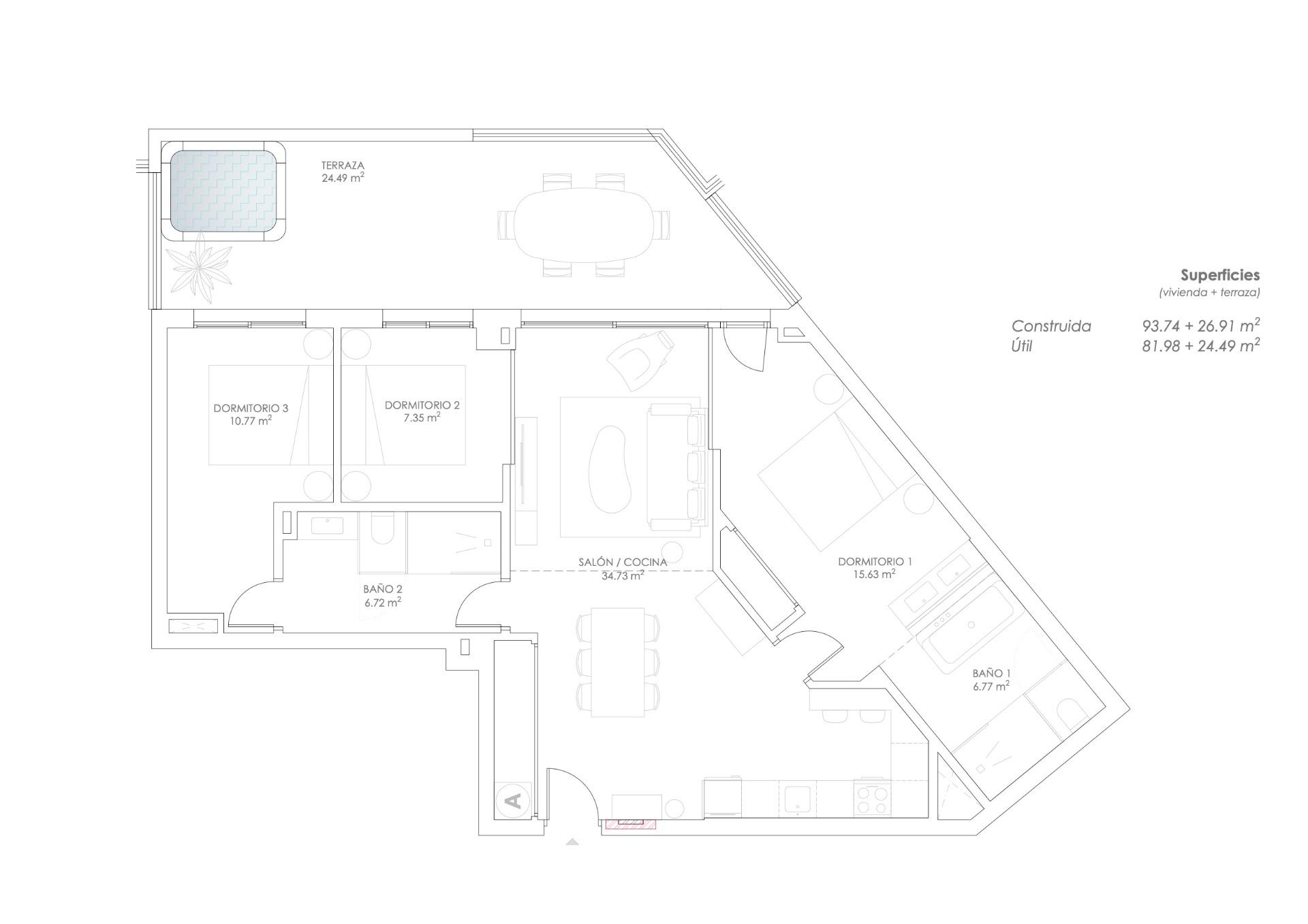 3 Bed, 2 Bath, ApartmentFor Sale, Fuengirola, Malaga