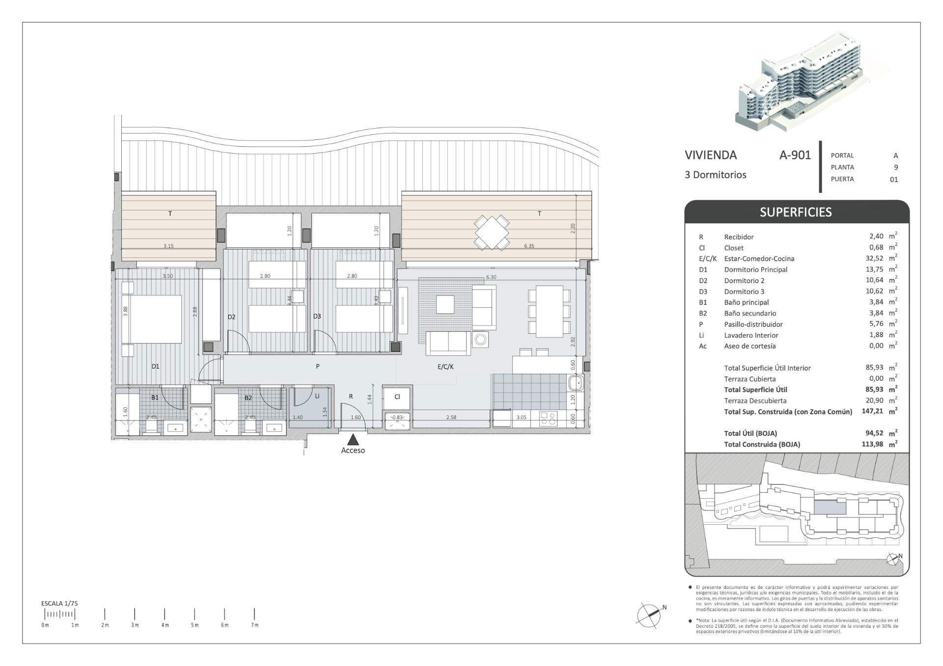3 Bed, 2 Bath, ApartmentFor Sale, Fuengirola, Malaga