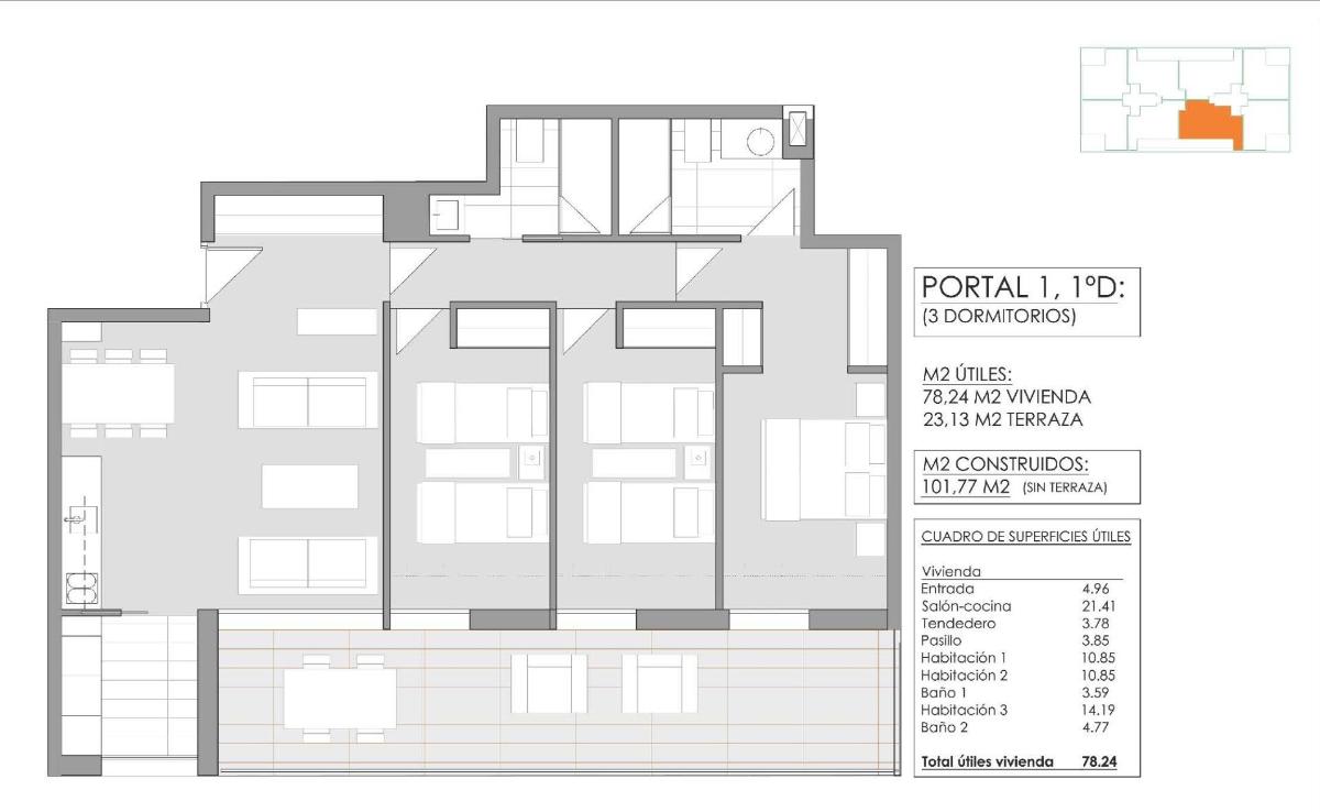 3 Bed, 2 Bath, ApartmentFor Sale, Javea Xabia, Costa Blanca