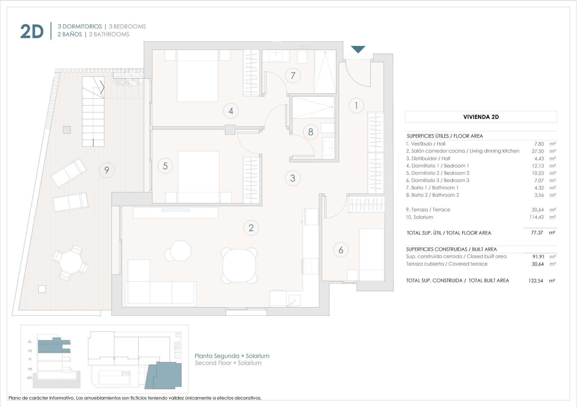 3 Bed, 2 Bath, ApartmentFor Sale, Benijofar, Alicante