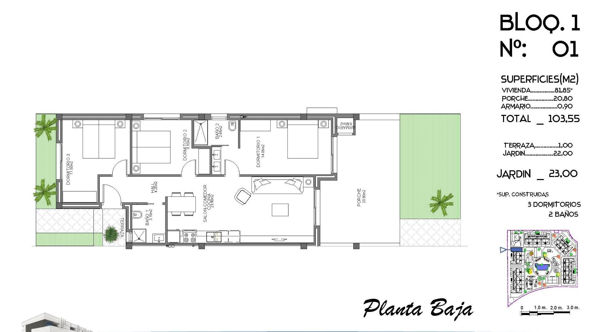 3 Bed, 2 Bath, ApartmentFor Sale, Guardamar Del Segura, Alicante