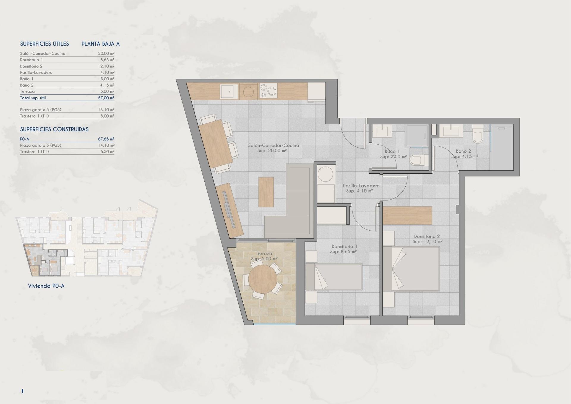 2 Bed, 2 Bath, ApartmentFor Sale, San Pedro Del Pinatar, Murcia