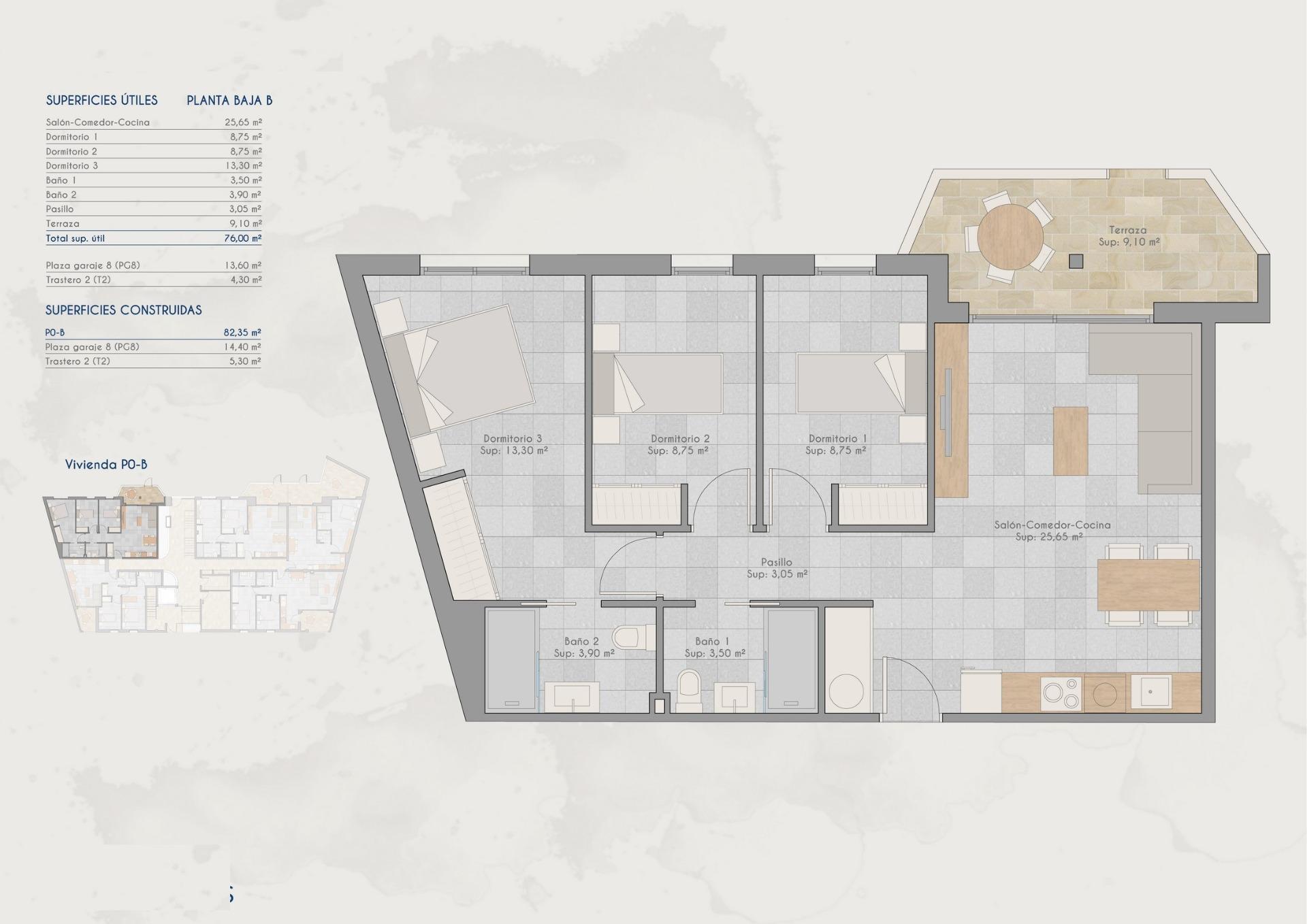 3 Bed, 2 Bath, ApartmentFor Sale, San Pedro Del Pinatar, Murcia
