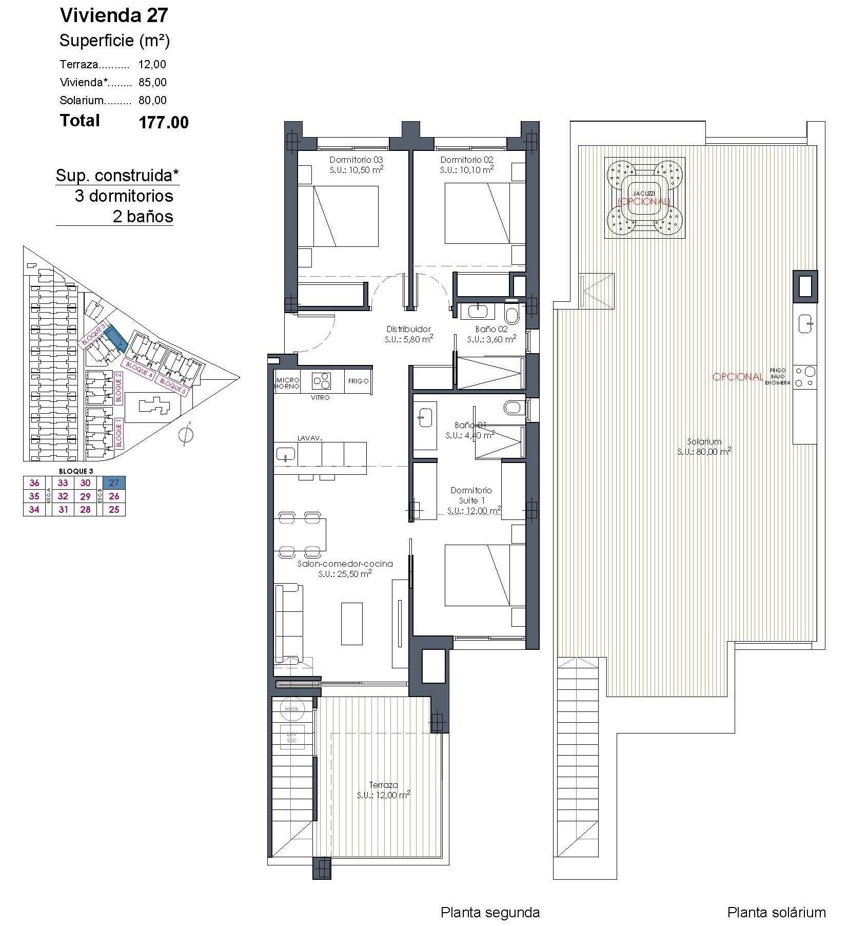3 Bed, 2 Bath, ApartmentFor Sale, Los Alcazares, Murcia