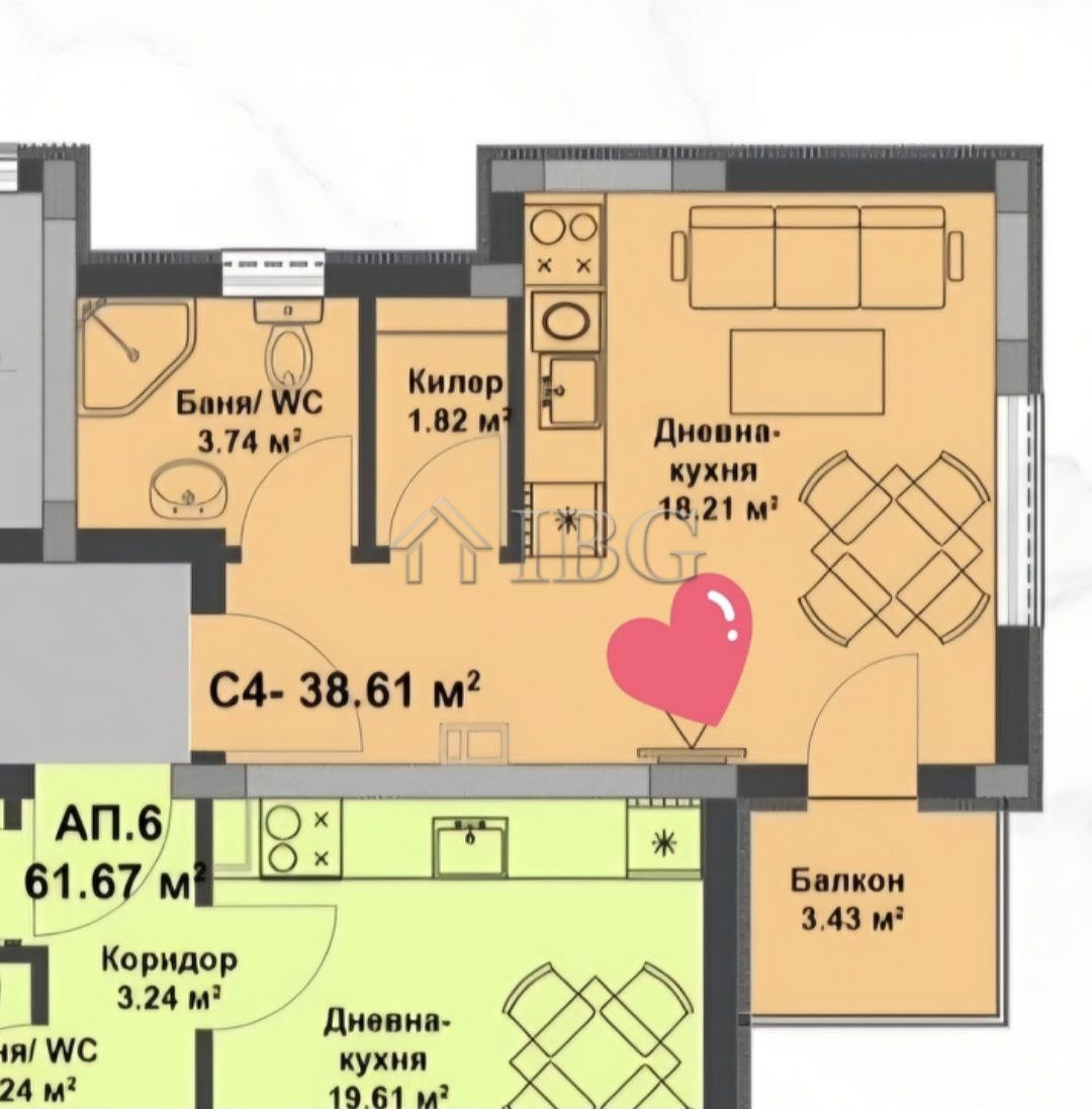 1 Bath, ApartmentFor Sale, La Mer Silver Residence, Sunny Beach