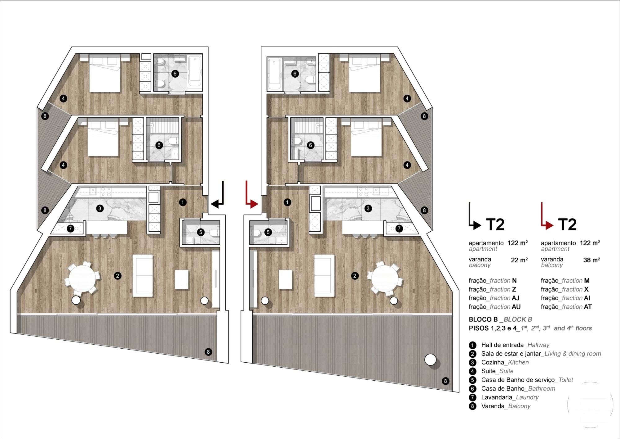2 Bed, 3 Bath, ApartmentFor Sale, Olhão, Faro, 8700-300