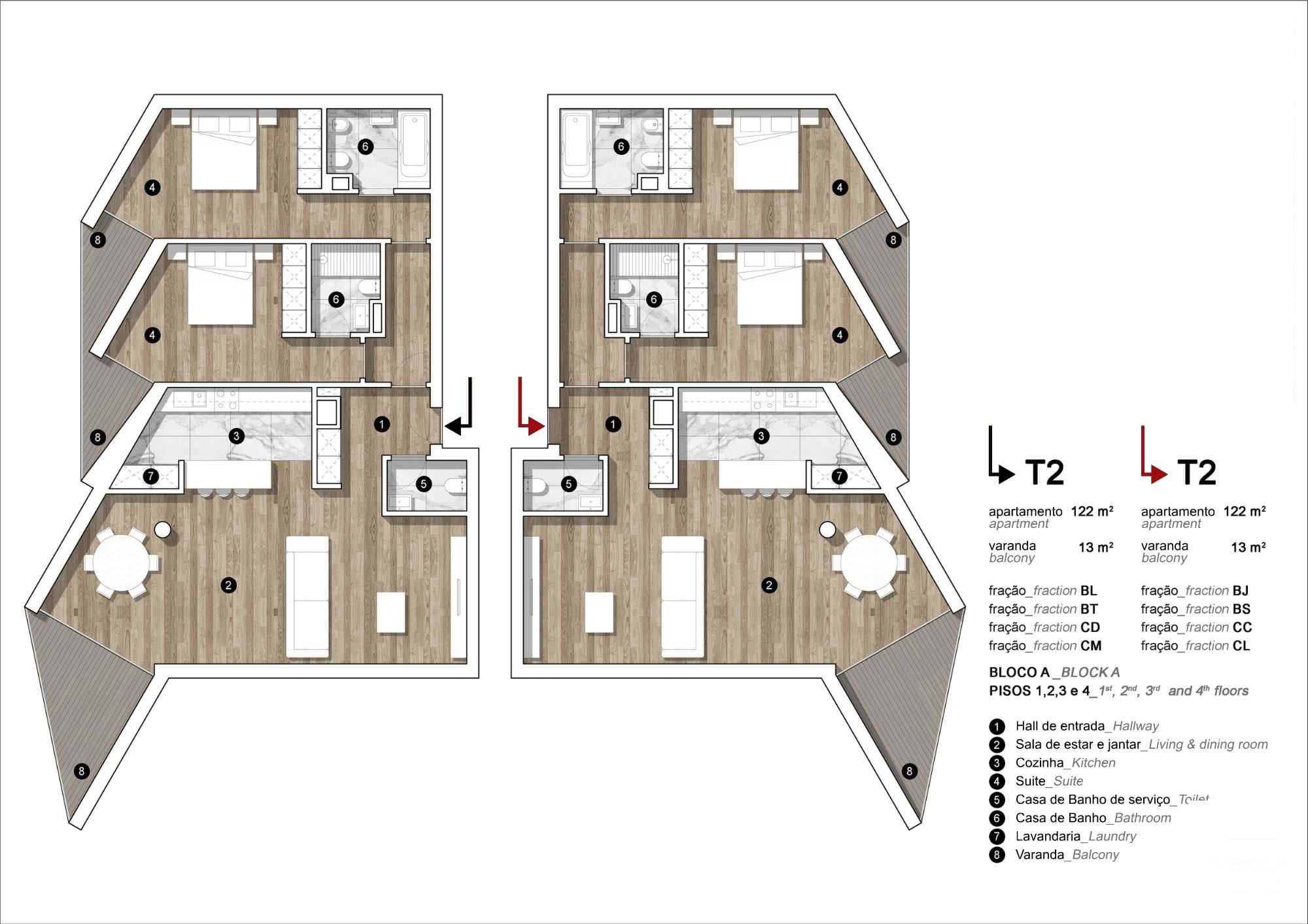 2 Bed, 3 Bath, ApartmentFor Sale, Olhão, Faro, 8700-408