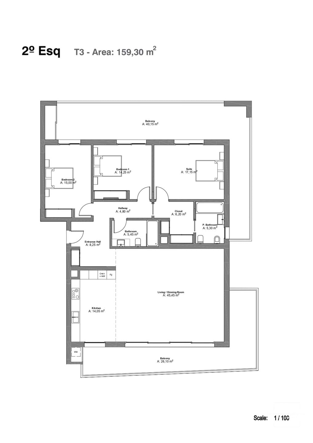 3 Bed, 2 Bath, ApartmentFor Sale, Portimao, Faro, 8500-818