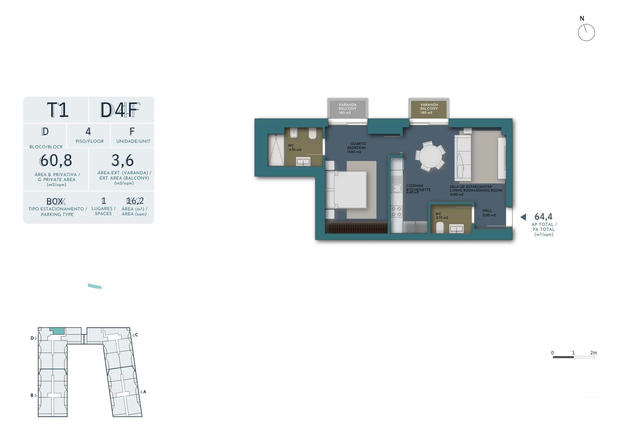 1 Bed, 2 Bath, ApartmentFor Sale, Olhão, Faro, 8700-408