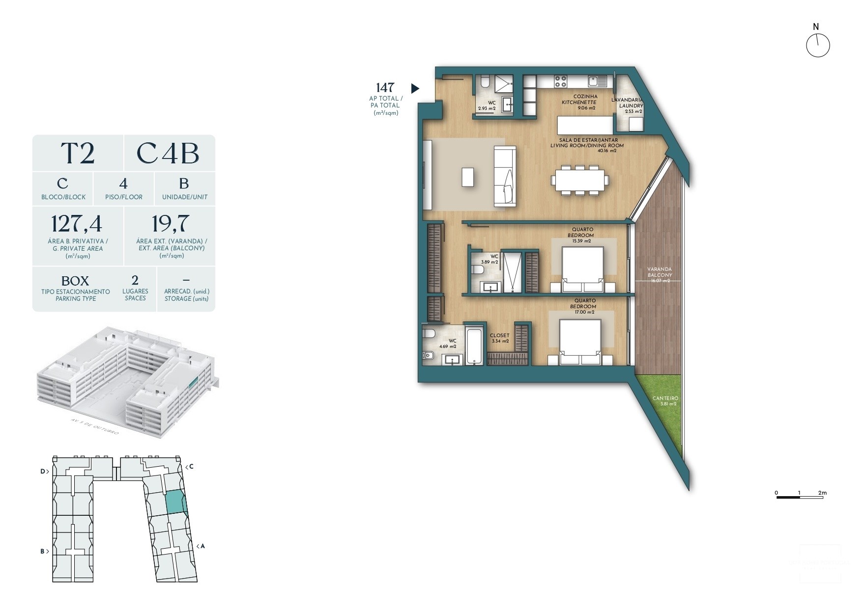 2 Bed, 2 Bath, ApartmentFor Sale, Olhão, Faro, 8700-408