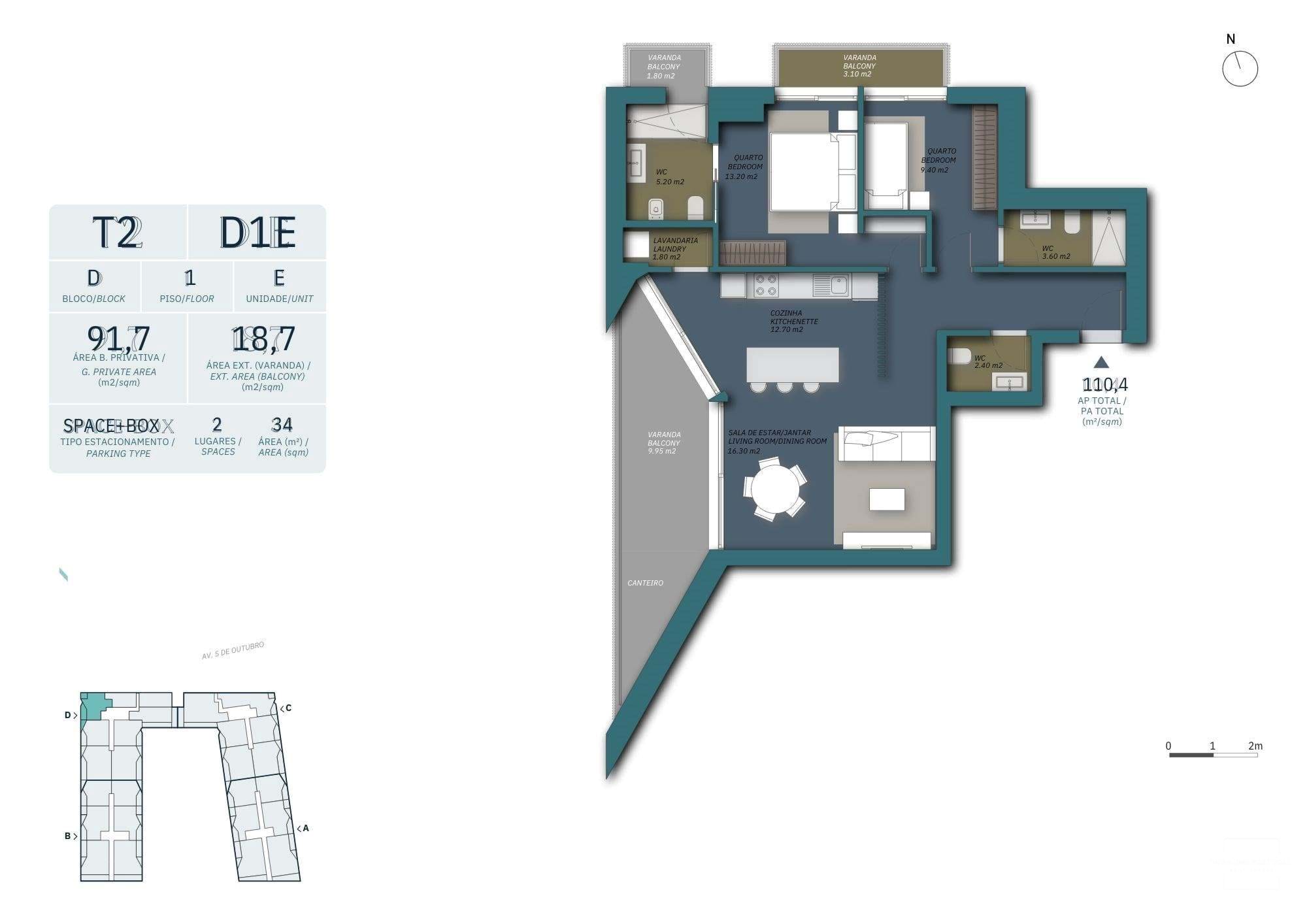 2 Bed, 2 Bath, ApartmentFor Sale, Olhão, Faro, 8700-408