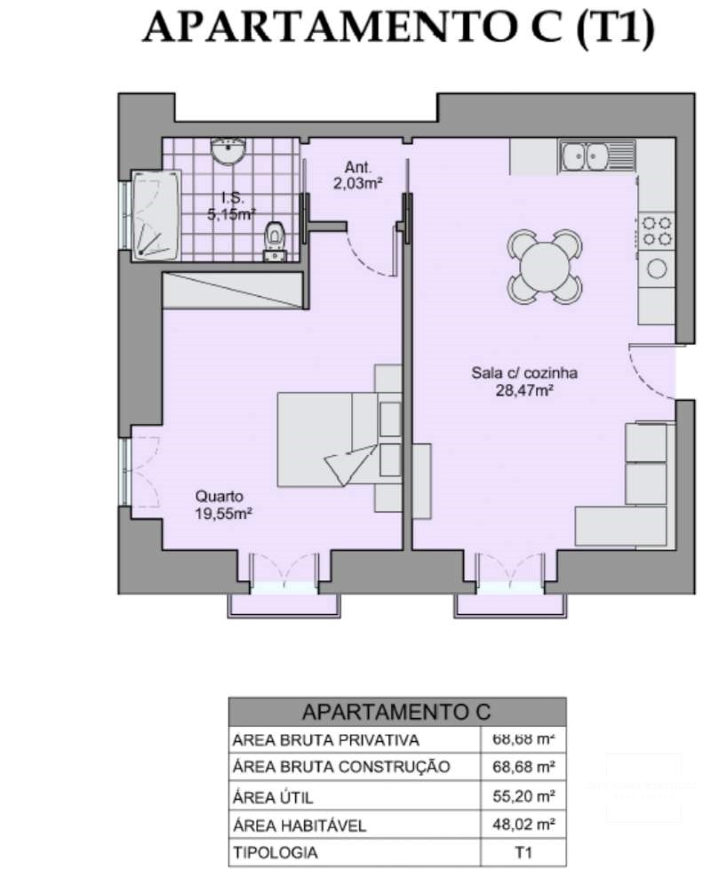 1 Bed, 1 Bath, ApartmentFor Sale, Vila Real de Santo Antonio, Faro, 8900-201