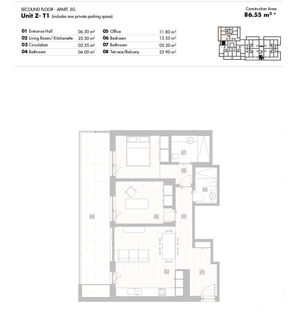 2 Bed, 2 Bath, ApartmentFor Sale, Lagos, Faro, 8600-513