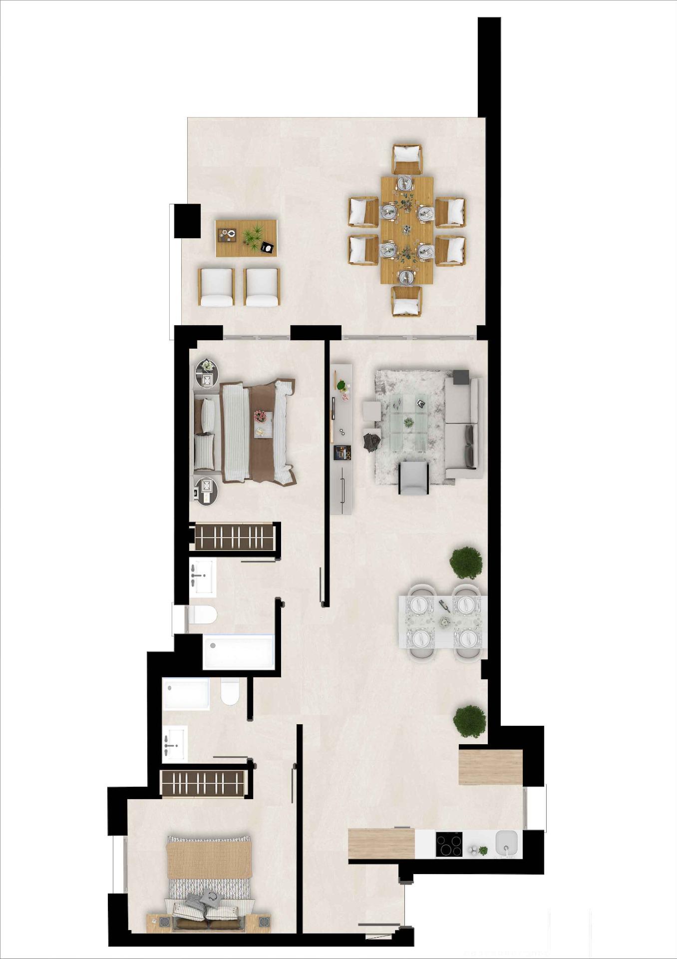 2 Bed, 2 Bath, ApartmentFor Sale, Estepona, Malaga