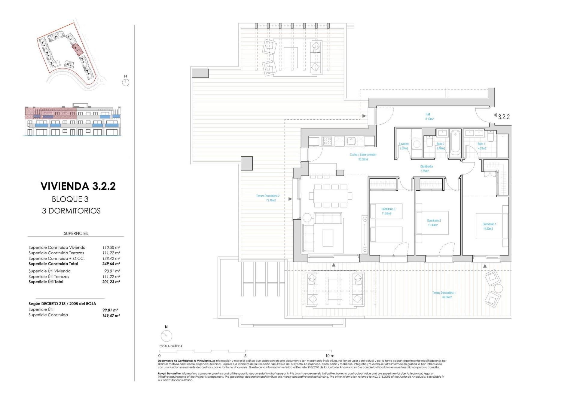 3 Bed, 2 Bath, ApartmentFor Sale, Casares, Malaga