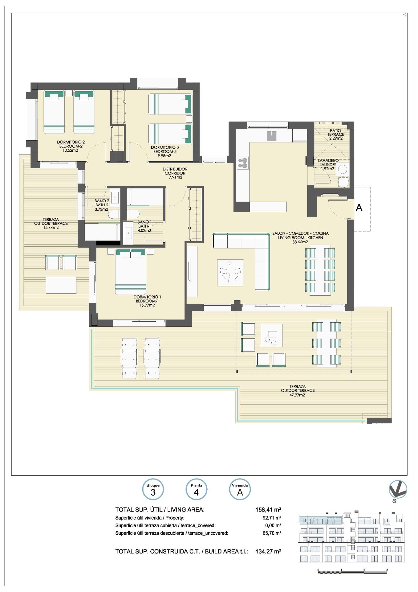 3 Bed, 2 Bath, ApartmentFor Sale, Casares, Malaga