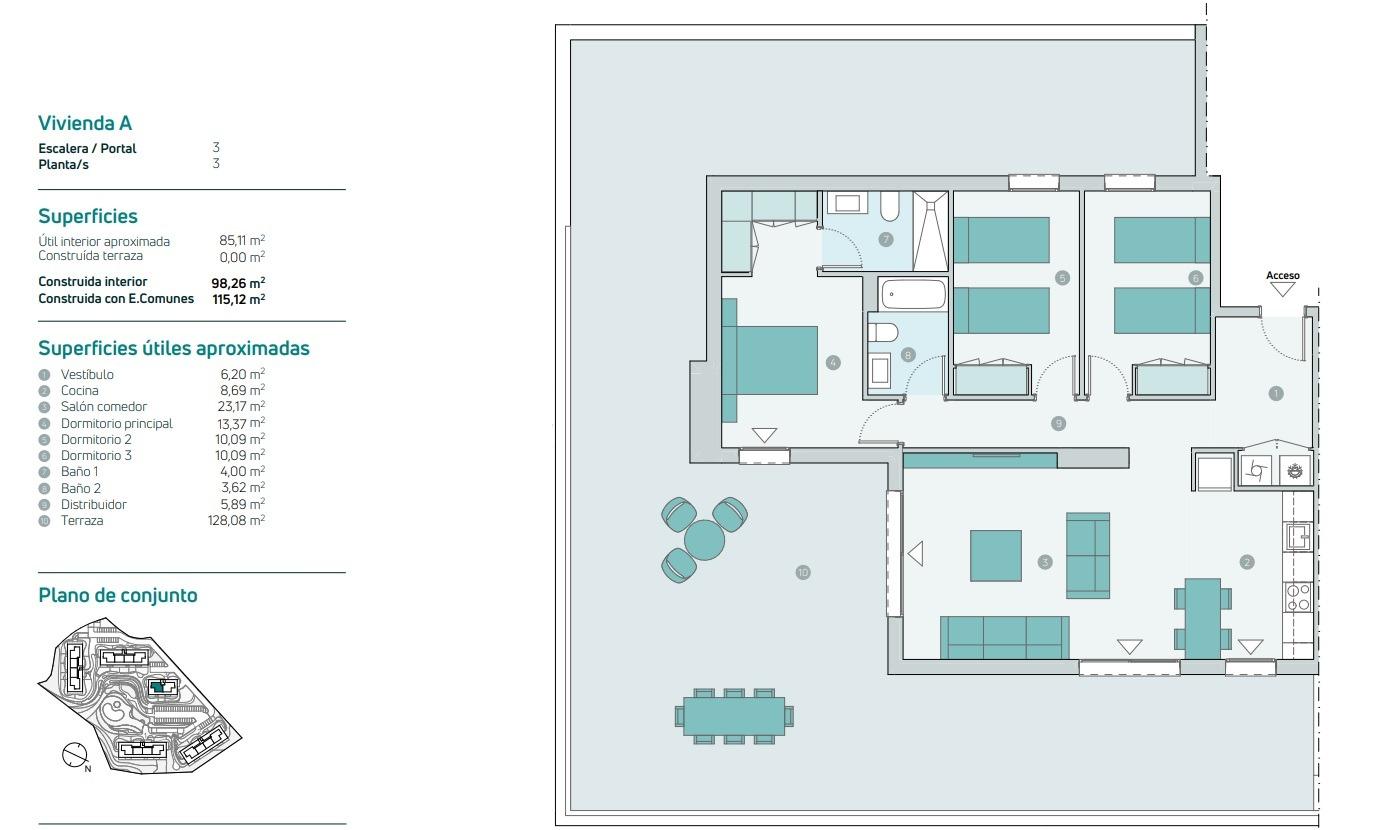 3 Bed, 2 Bath, ApartmentFor Sale, Mijas, Malaga