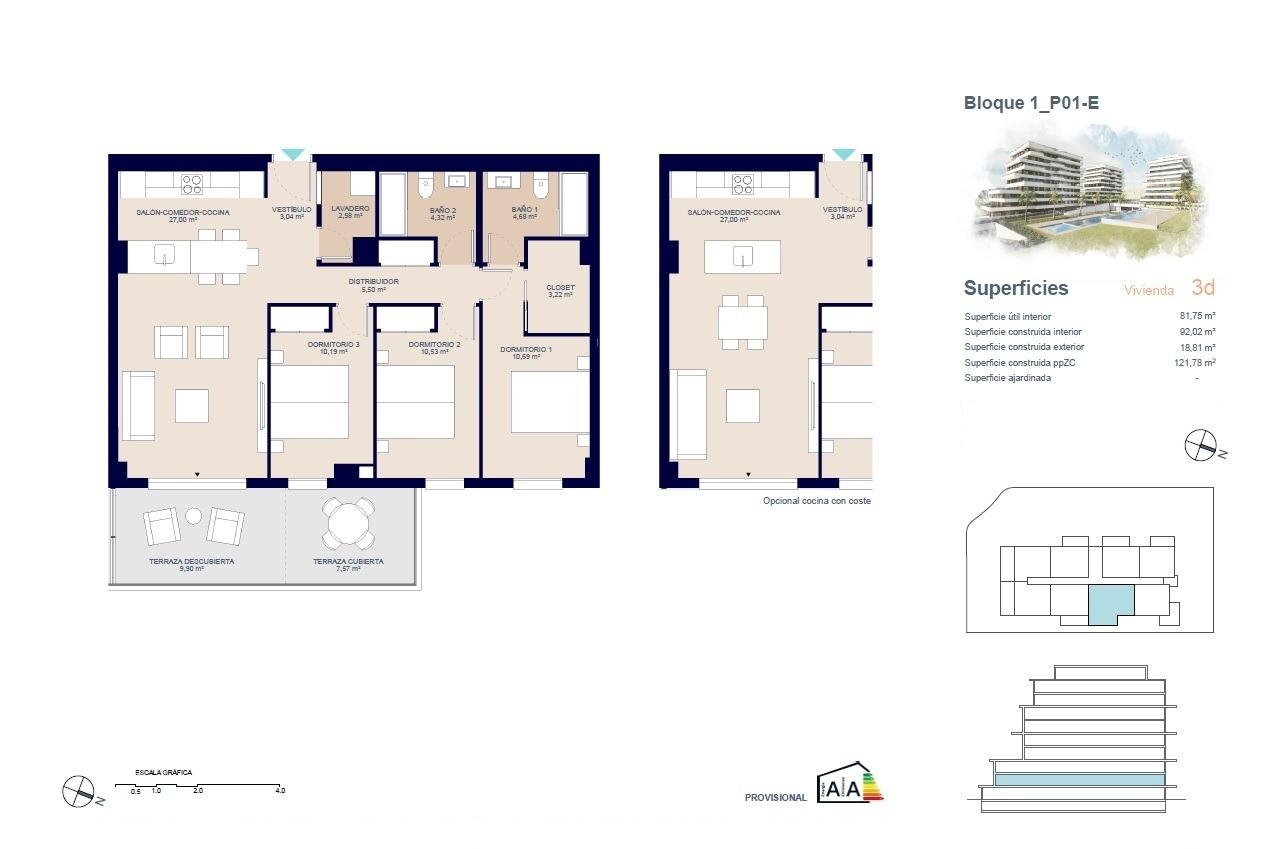 3 Bed, 2 Bath, ApartmentFor Sale, Villajoyosa, Alicante
