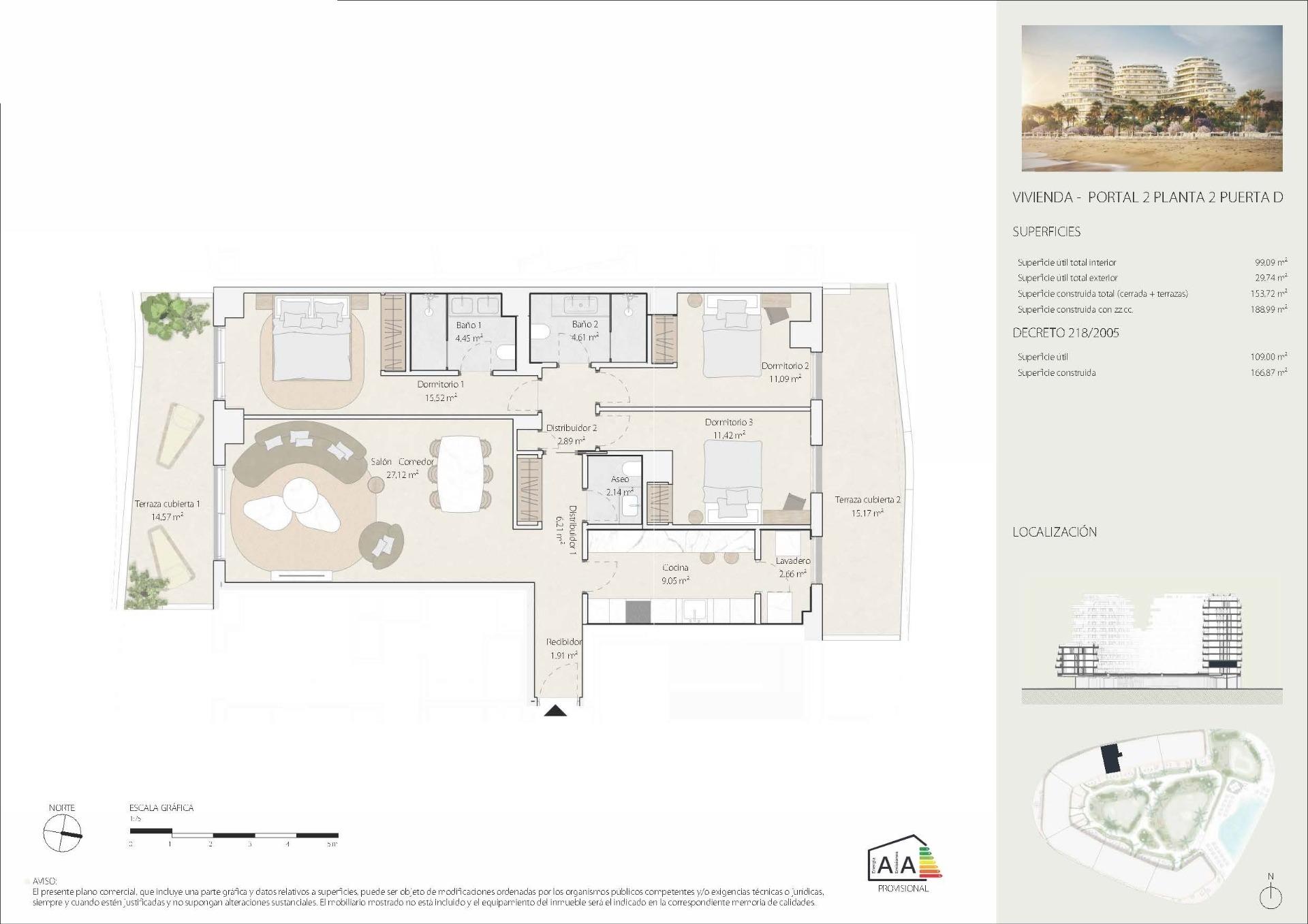 3 Bed, 2 Bath, ApartmentFor Sale, Malaga, Malaga