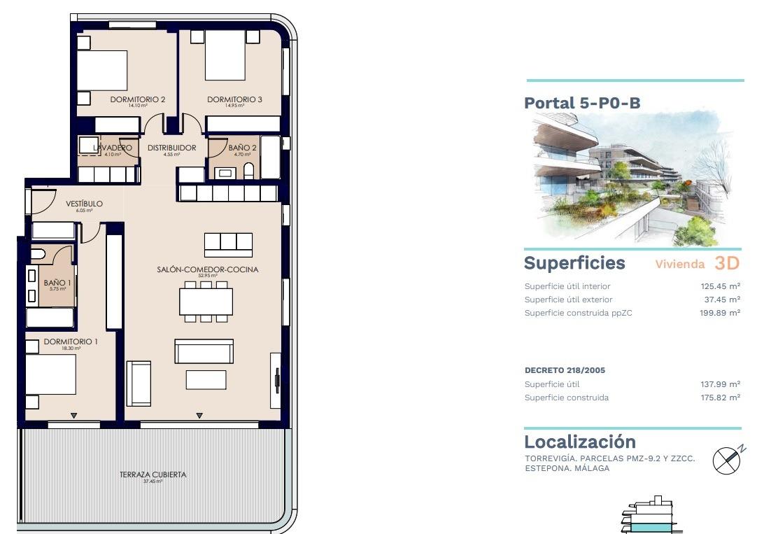 3 Bed, 2 Bath, ApartmentFor Sale, Estepona, Malaga