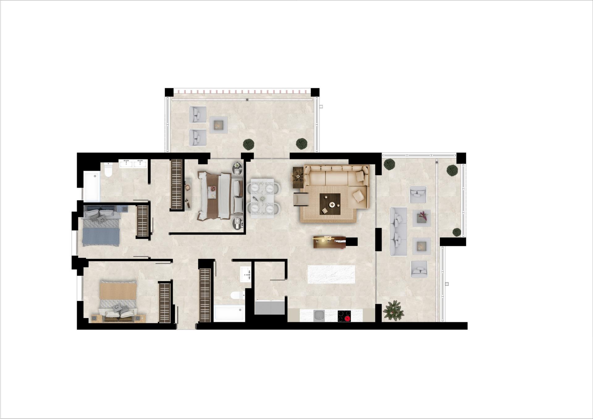 3 Bed, 2 Bath, ApartmentFor Sale, Benahavis, Malaga