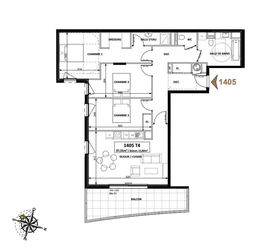 3 Bed, 2 Bath, ApartmentFor Sale, Beausoleil, Alpes-Maritimes