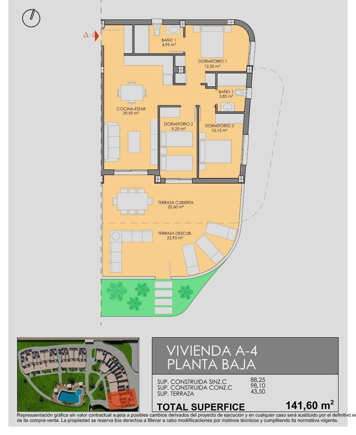 3 Bed, 2 Bath, ApartmentFor Sale, Los Alcazares, Costa Calida