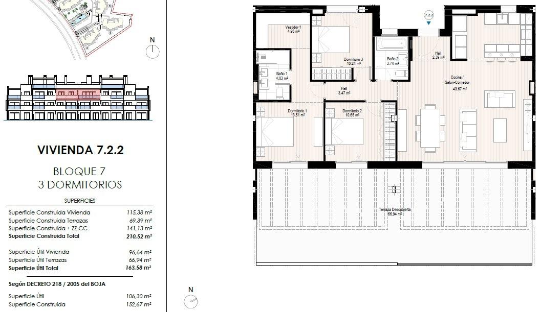 3 Bed, 2 Bath, ApartmentFor Sale, Casares, Malaga